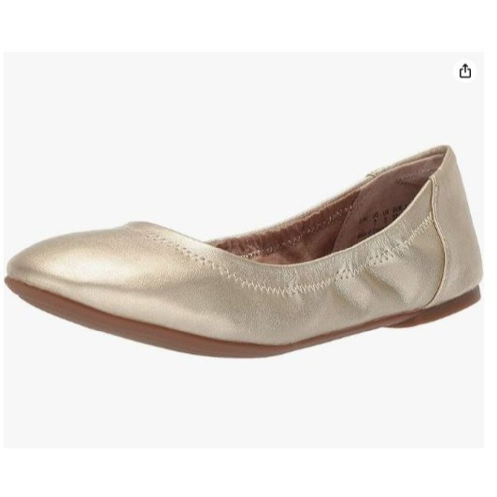 Women's Belice Slip On Ballet Flat Shoes Size 11W Gold Color Low-top